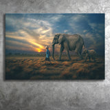 Elephant Family Canvas Prints Wall Art - Painting Canvas, Art Prints, Wall Decor, Home Decor, Prints for Sale