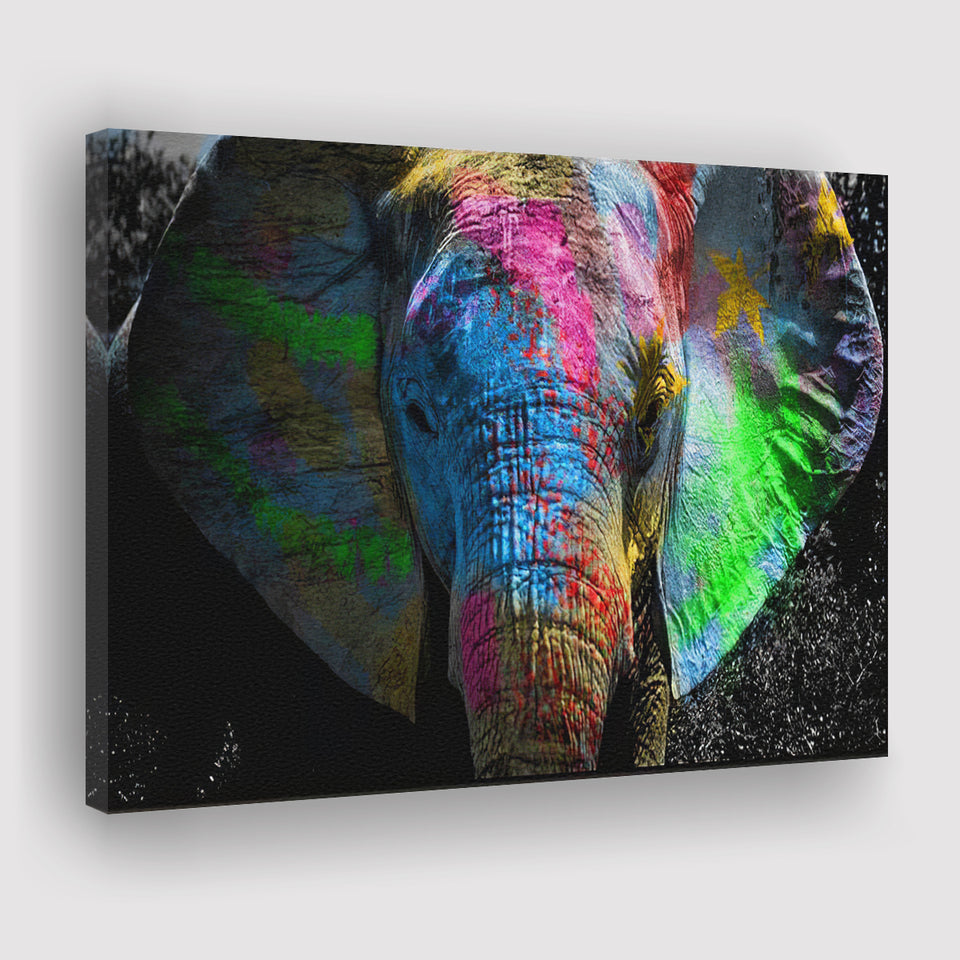 Elephant Graffiti Art Canvas Prints Wall Art - Painting Canvas, Home Wall Decor, For Sale, Painting Prints