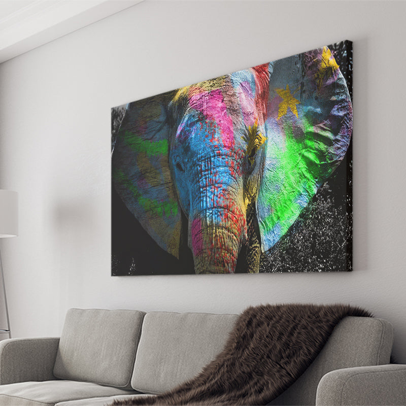 Elephant Graffiti Art Canvas Prints Wall Art - Painting Canvas, Home Wall Decor, For Sale, Painting Prints