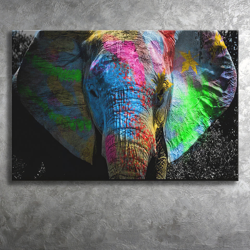 Elephant Graffiti Art Canvas Prints Wall Art - Painting Canvas, Home Wall Decor, For Sale, Painting Prints