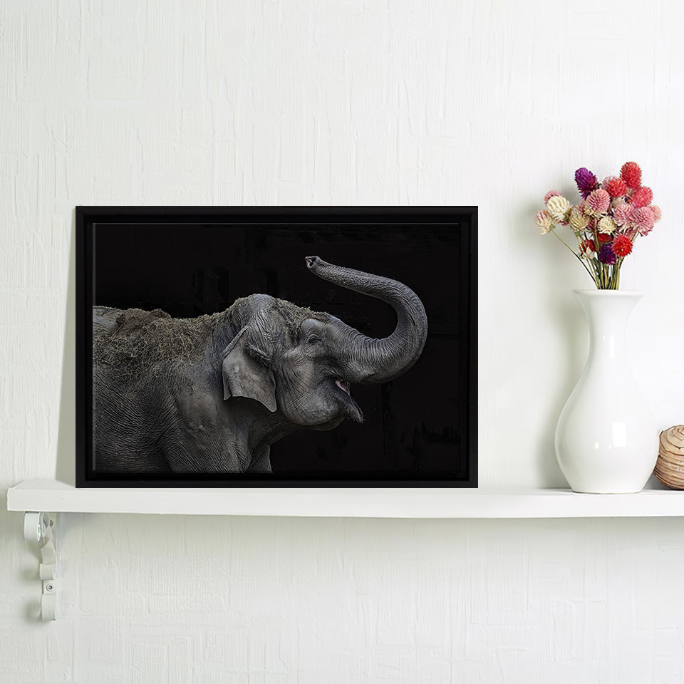 Elephant Playing Framed Canvas Wall Art - Framed Prints, Canvas Prints, Prints for Sale, Canvas Painting