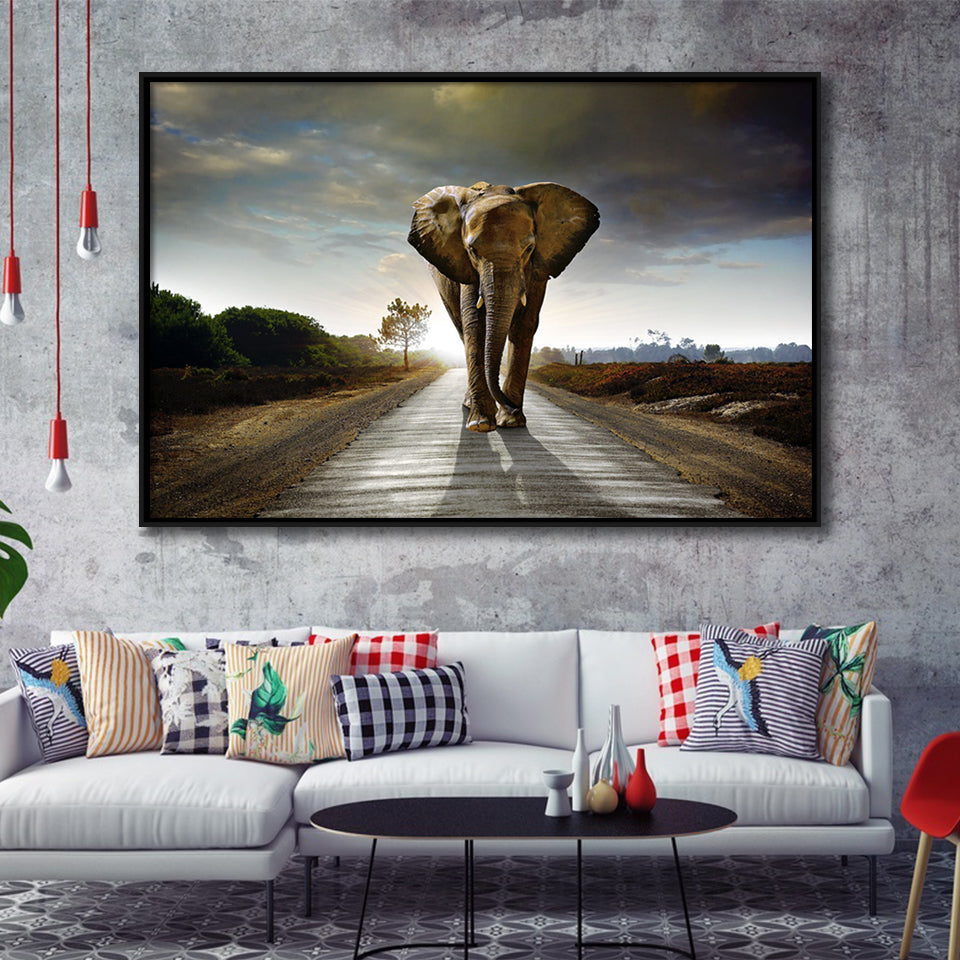 Elephant Stylish Framed Canvas Prints Wall Art Decor - Paiting Canvas, Art Prints, Floating Frame
