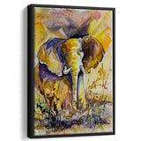 Elephant Watercolor Painting Framed Canvas Wall Art - Canvas Prints,Framed Art, Prints for Sale, Canvas Painting