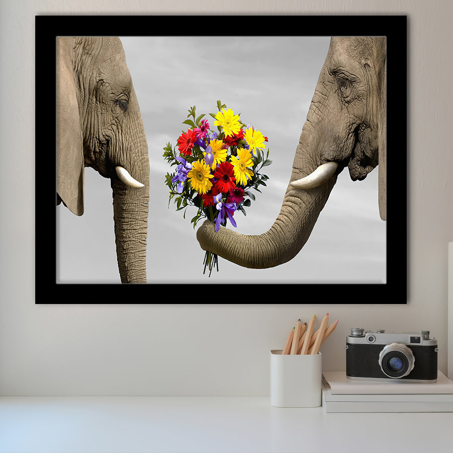 Elephants Love Framed Art Prints Wall Decor - Painting Prints,Wall Art, Framed Picture,For Sale