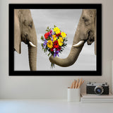 Elephants Love Framed Art Prints Wall Decor - Painting Prints,Wall Art, Framed Picture,For Sale