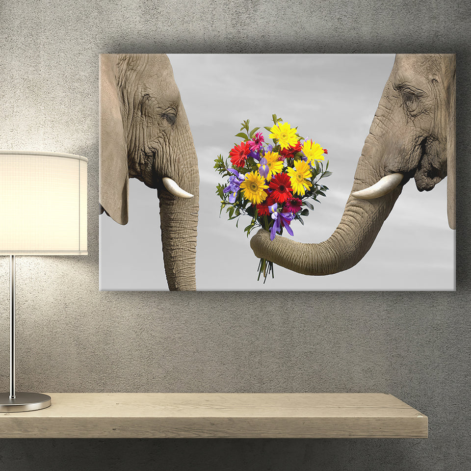 Elephants Love Canvas Prints Wall Art - Painting Canvas,Wall Decor, Painting Prints,For Sale