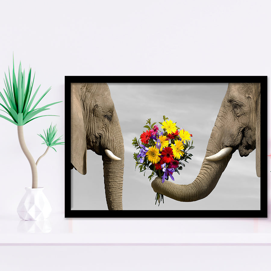 Elephants Love Framed Art Prints Wall Decor - Painting Prints,Wall Art, Framed Picture,For Sale
