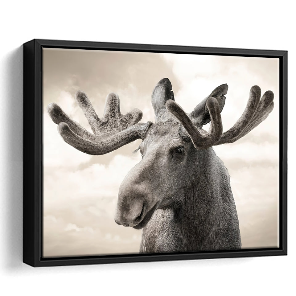 Elk Canvas Photo Print Framed Canvas Prints Wall Art - Painting Canvas, Floating Frame, Wall Decor