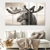 Elk Canvas Photo Print 5 Pieces B Canvas Prints Wall Art - Painting Canvas, Multi Panel