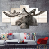 Elk Canvas Photo Print 5 Pieces Canvas Prints Wall Art - Painting Canvas, Multi Panel