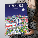 Elmhurst Queens Art Night Landscape ,City Art Print, Large Canvas, Canvas Print Wall Art Home Decor