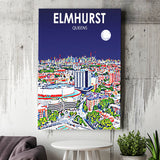 Elmhurst Queens Art Night Landscape ,City Art Print, Large Canvas, Canvas Print Wall Art Home Decor