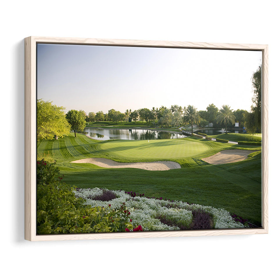 Emirates Gc (Majlis) Golf Courses At Dubai, United Arab Emirates,  Framed Canvas Prints Wall Art Decor, Floating Frame