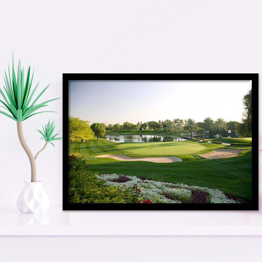 Emirates Gc (Majlis) Golf Courses At Dubai, United Arab Emirates, Golf Sport Print, Golf Lover, Framed Art Prints Home Decor