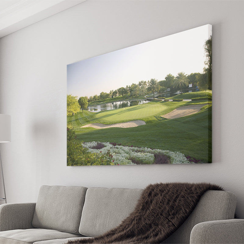 Emirates Gc (Majlis) Golf Courses At Dubai, United Arab Emirates, Golf Art Print, Golf Lover, Canvas Prints Wall Art Decor
