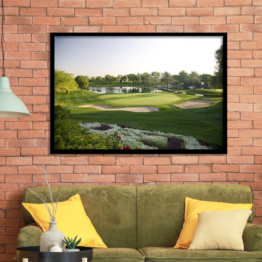 Emirates Gc (Majlis) Golf Courses At Dubai, United Arab Emirates, Golf Sport Print, Golf Lover, Framed Art Prints Home Decor