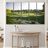 Emirates Gc (Majlis) Golf Courses At Dubai, United Arab Emirates, 5 Panels Extra Large Canvas Prints Wall Art Decor