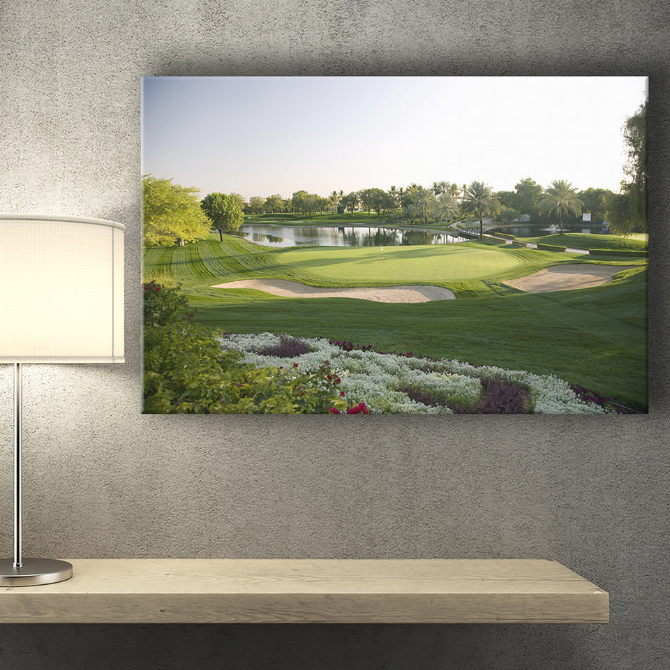 Emirates Gc (Majlis) Golf Courses At Dubai, United Arab Emirates, Golf Art Print, Golf Lover, Canvas Prints Wall Art Decor