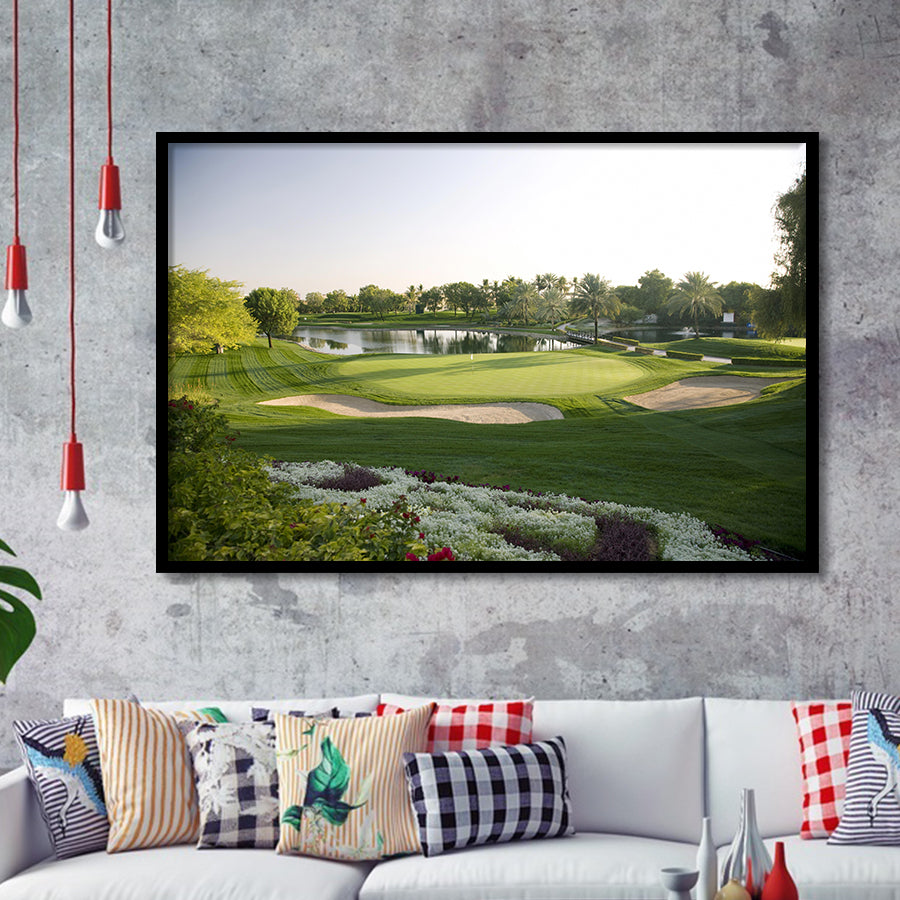 Emirates Gc (Majlis) Golf Courses At Dubai, United Arab Emirates, Golf Sport Print, Golf Lover, Framed Art Prints Home Decor