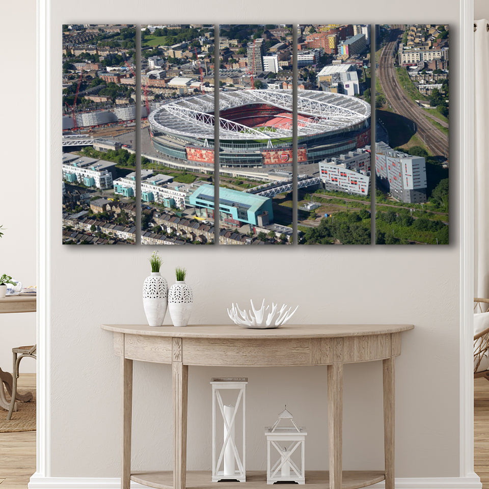 Emirates Stadium Aerial View, Stadium Canvas, Sport Art, Gift for him, Multi Panels B, Canvas Prints Wall Art Decor