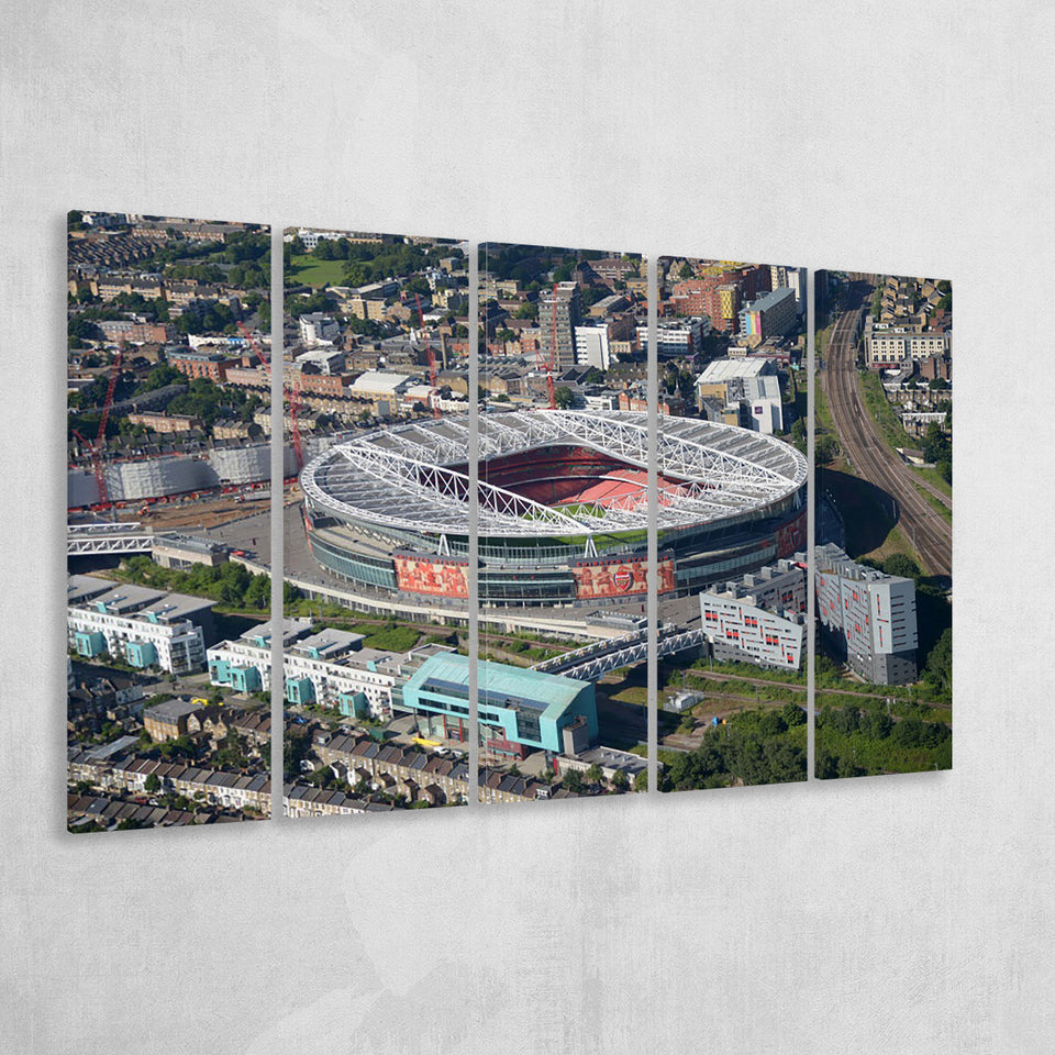 Emirates Stadium Aerial View, Stadium Canvas, Sport Art, Gift for him, Multi Panels B, Canvas Prints Wall Art Decor