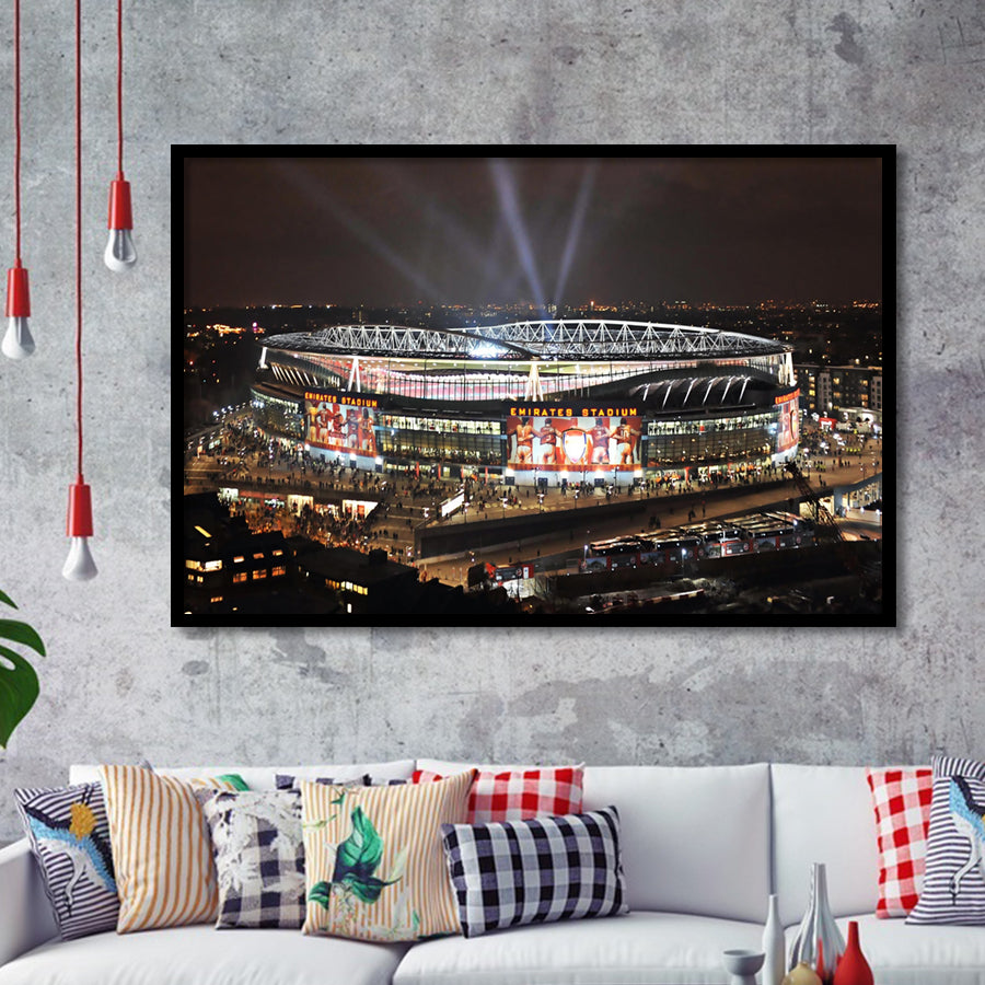 Emirates Stadium, English Football Stadium At Night Art Prints Wall Decor - Painting Prints, Wall Art, Fan Gift, For Sale