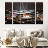 Emirates Stadium, English Football Stadium At Night 5 Pieces B Canvas Prints Wall Art - Painting Canvas,Multi Panel, Fan Gift