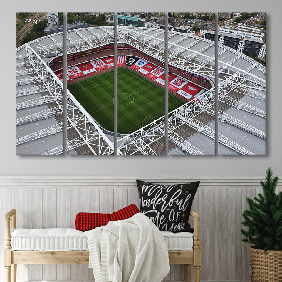 Emirates Stadium Wall Art Arsenal Stadium Canvas Prints London Poster,Multi Panels B,Sport Stadium Art Prints, Fan Gift