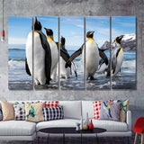 Emperor Penguin Aptenodytes 5 Pieces B Canvas Prints Wall Art - Painting Canvas, Multi Panels,5 Panel, Wall Decor