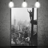 Empire State Building Steel Worker Vintage Photo Black And White Print Canvas Prints Wall Art Home Decor