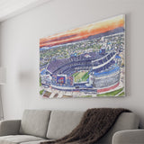 Empower Field Broncos Stadium Watercolor, Sport Art Prints Fan Gift, Canvas Prints Wall Art Decor