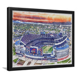 Empower Field Broncos Stadium Watercolor, Sport Prints Fan Gift, Framed Art Prints Wall Art Decor