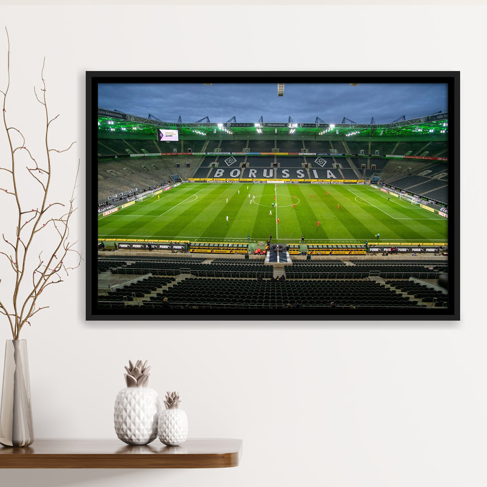 Empty Borussia Park, Stadium Canvas, Sport Art, Gift for him, Framed Canvas Prints Wall Art Decor, Framed Picture
