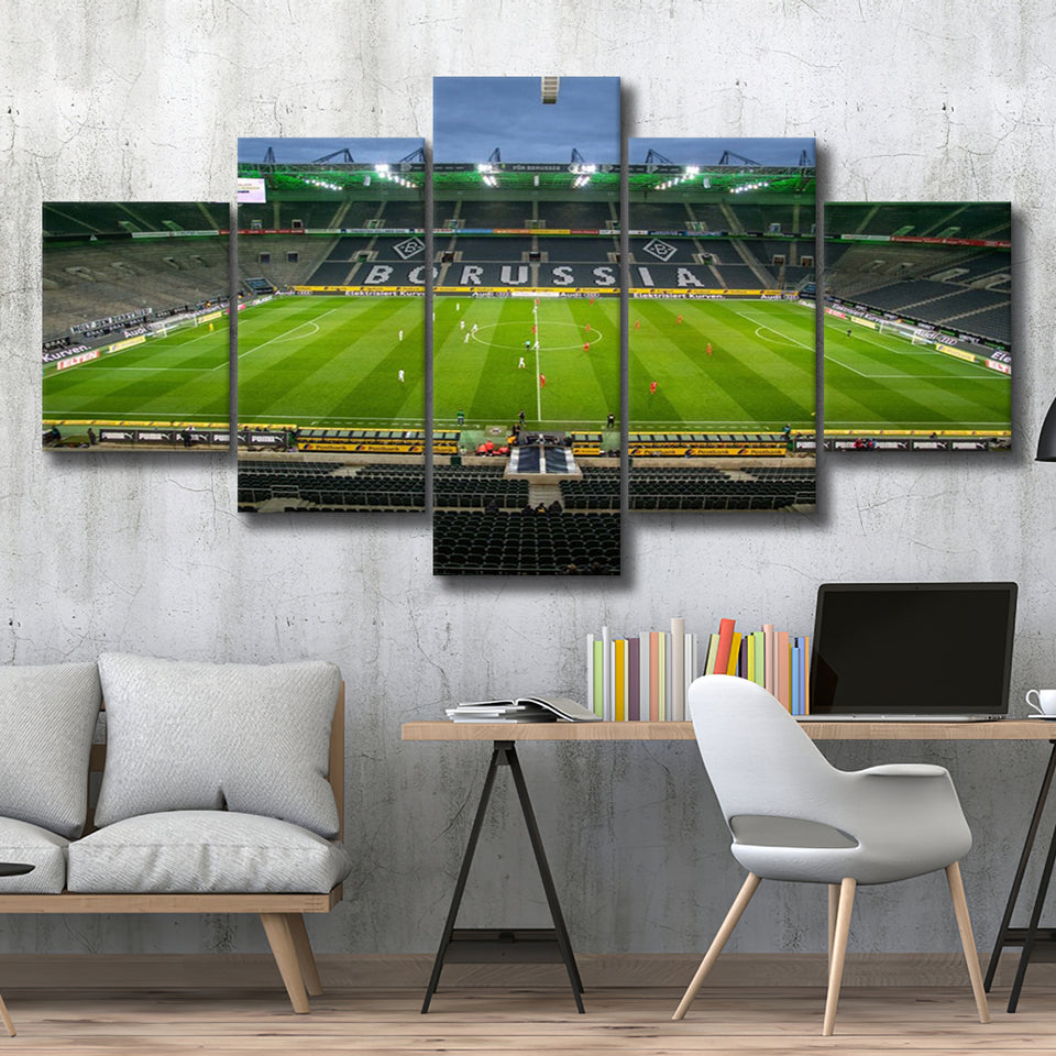 Empty Borussia Park, Stadium Canvas, Sport Art, Large Canvas, Multi Panels, Canvas Prints Wall Art Decor