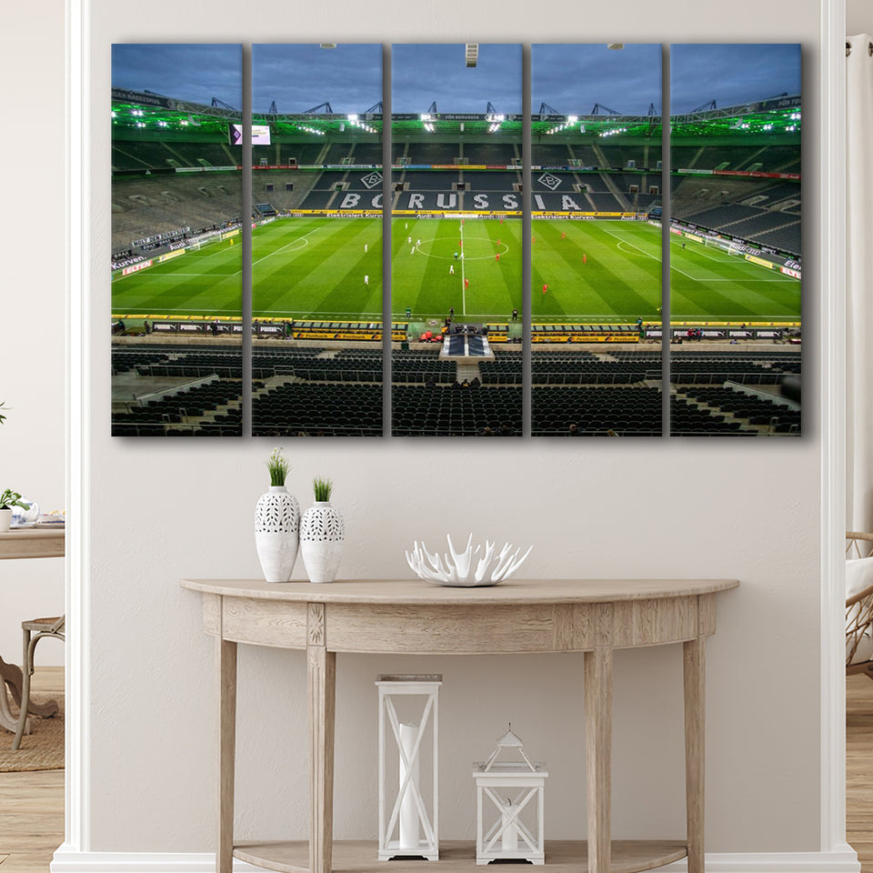 Empty Borussia Park, Stadium Canvas, Sport Art, Gift for him, Multi Panels B, Canvas Prints Wall Art Decor
