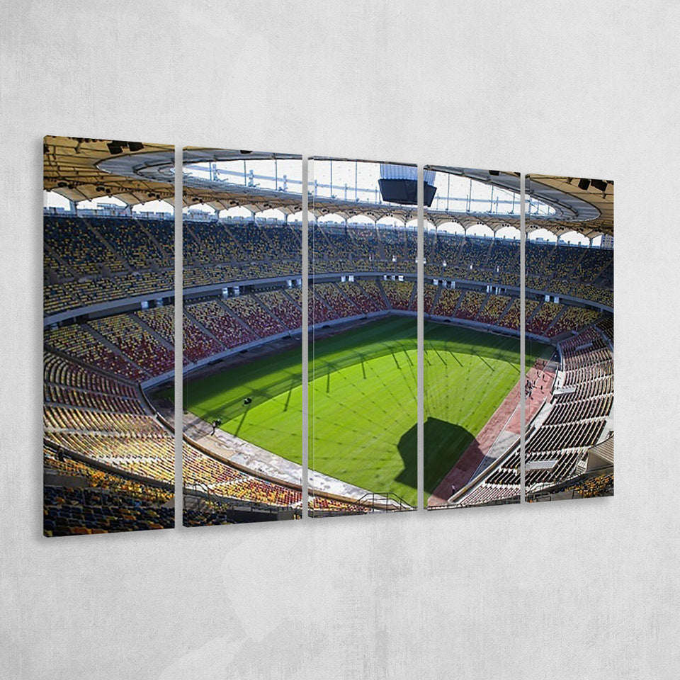 Empty Bucharest Stadium, Stadium Canvas, Sport Art, Gift for him, Multi Panels B, Canvas Prints Wall Art Decor
