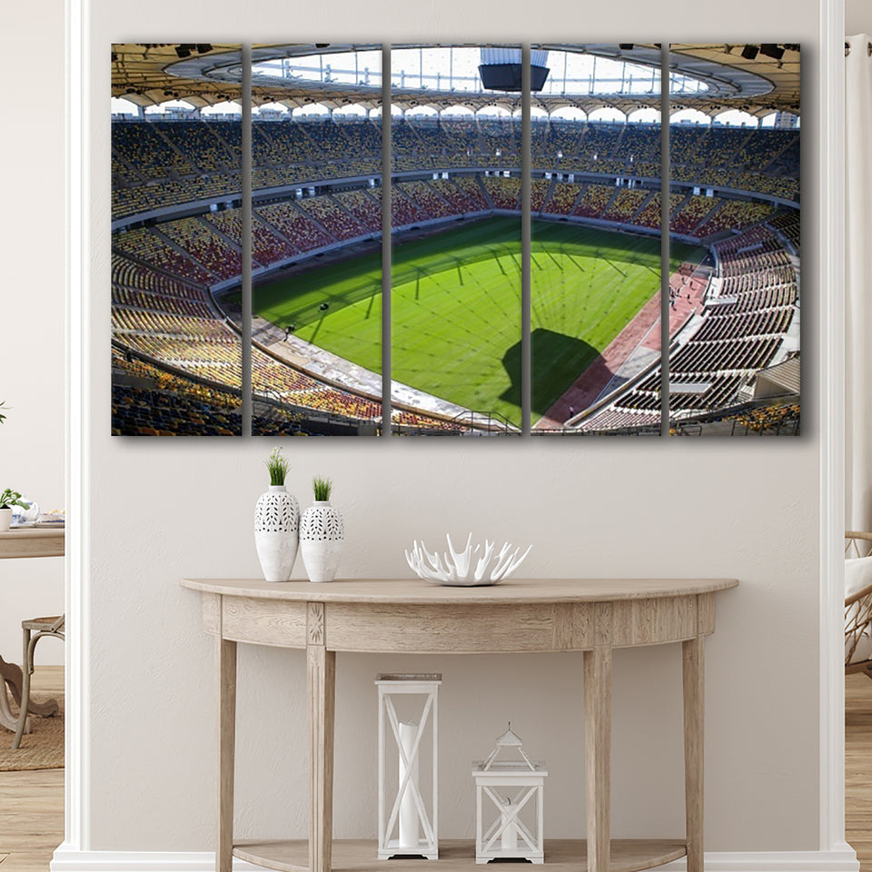 Empty Bucharest Stadium, Stadium Canvas, Sport Art, Gift for him, Multi Panels B, Canvas Prints Wall Art Decor