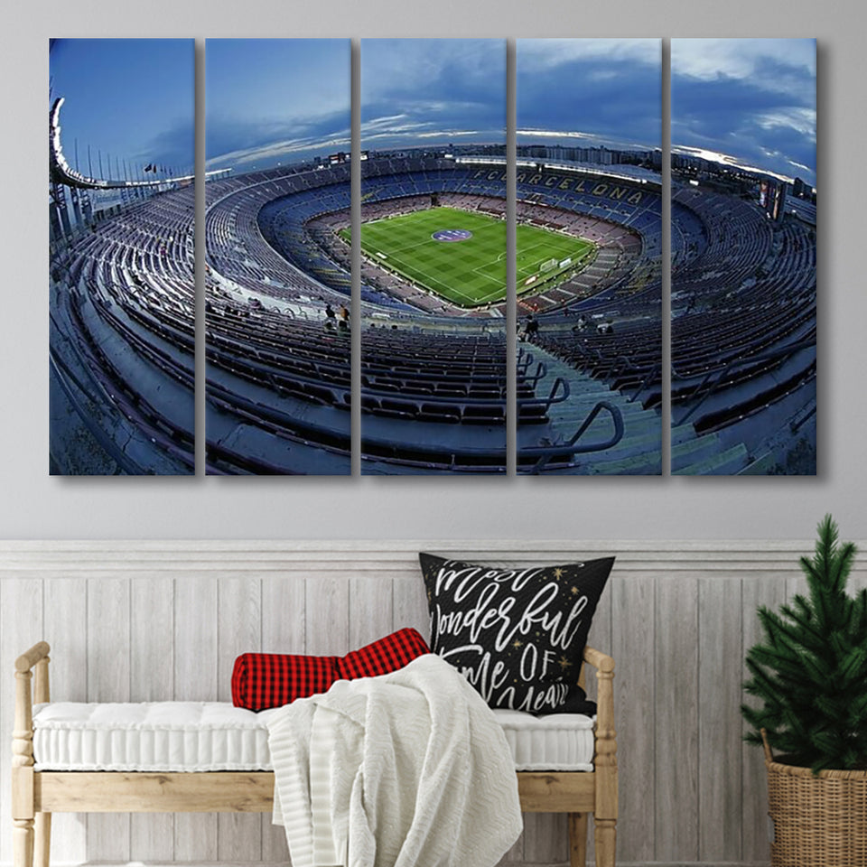 Empty Camp Nou, Stadium Canvas, Sport Art, Gift for him, Multi Panels B, Canvas Prints Wall Art Decor
