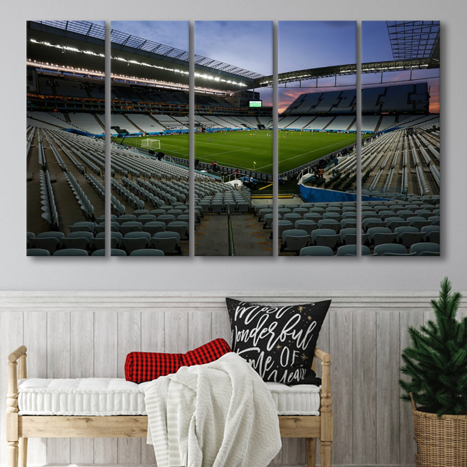 Empty Corinthians Stadium, Stadium Canvas, Sport Art, Gift for him, Multi Panels B, Canvas Prints Wall Art Decor
