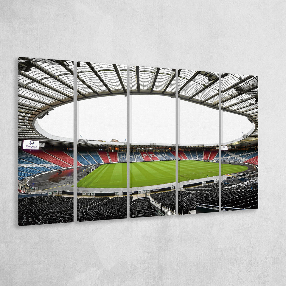 Empty Hampden Park, Stadium Canvas, Sport Art, Gift for him, Multi Panels B, Canvas Prints Wall Art Decor