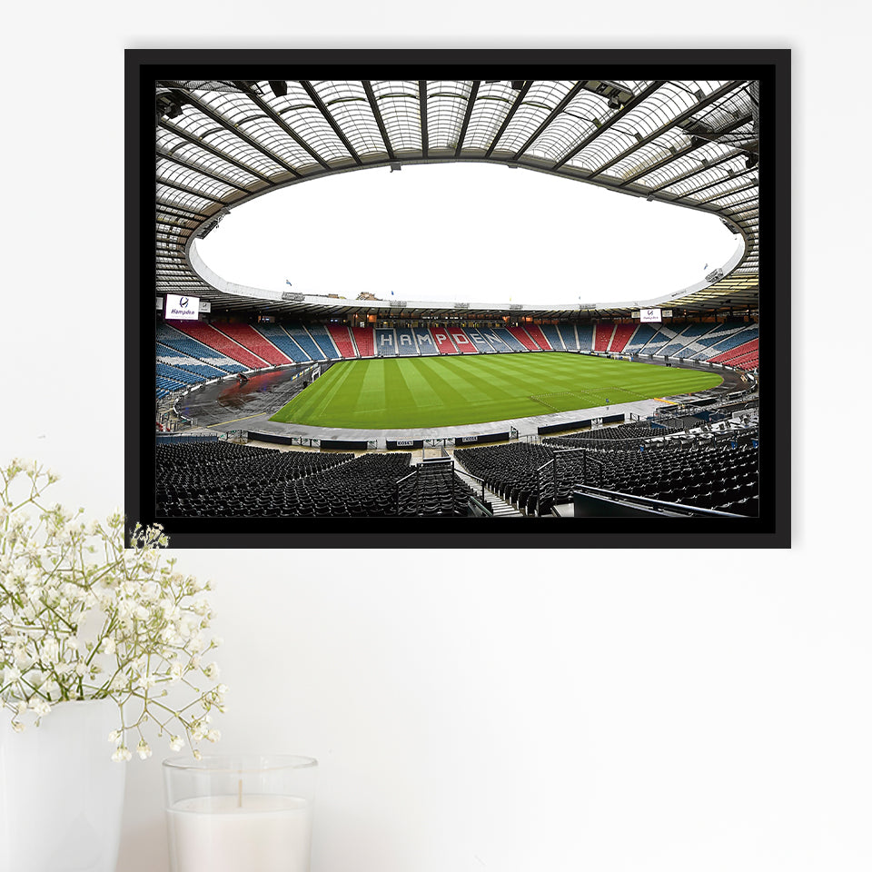 Empty Hampden Park, Stadium Canvas, Sport Art, Gift for him, Framed Canvas Prints Wall Art Decor, Framed Picture