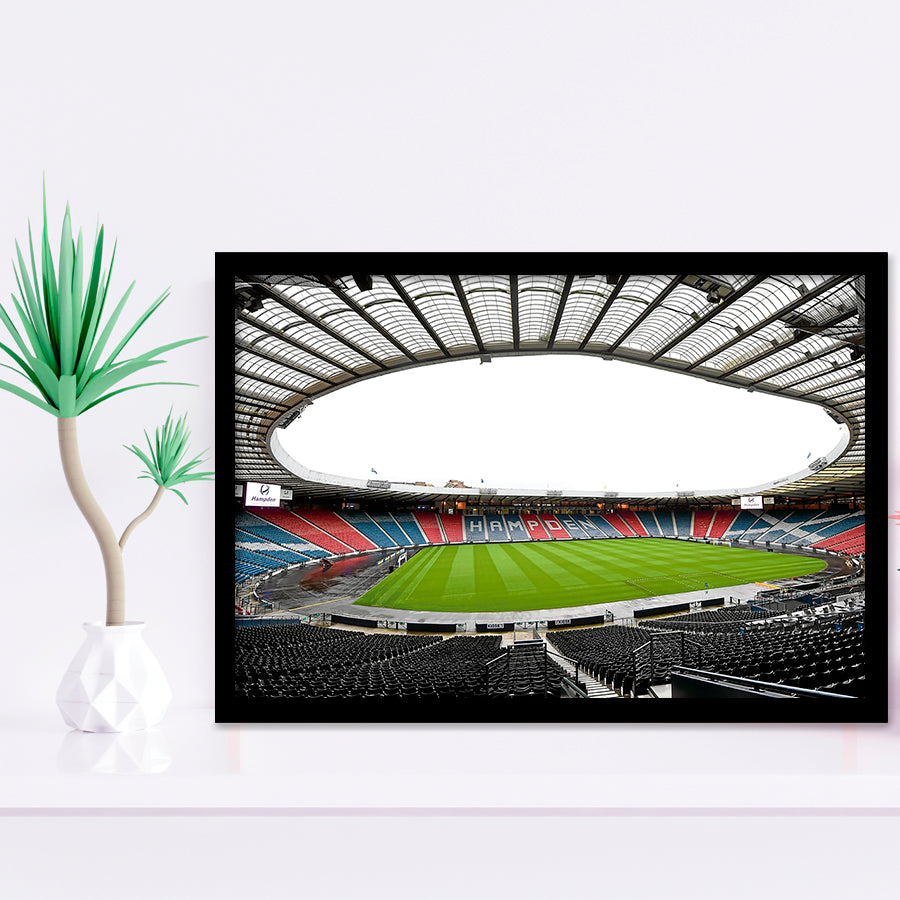 Empty Hampden Park, Stadium Canvas, Sport Art, Gift for him, Framed Art Prints Wall Art Decor, Framed Picture
