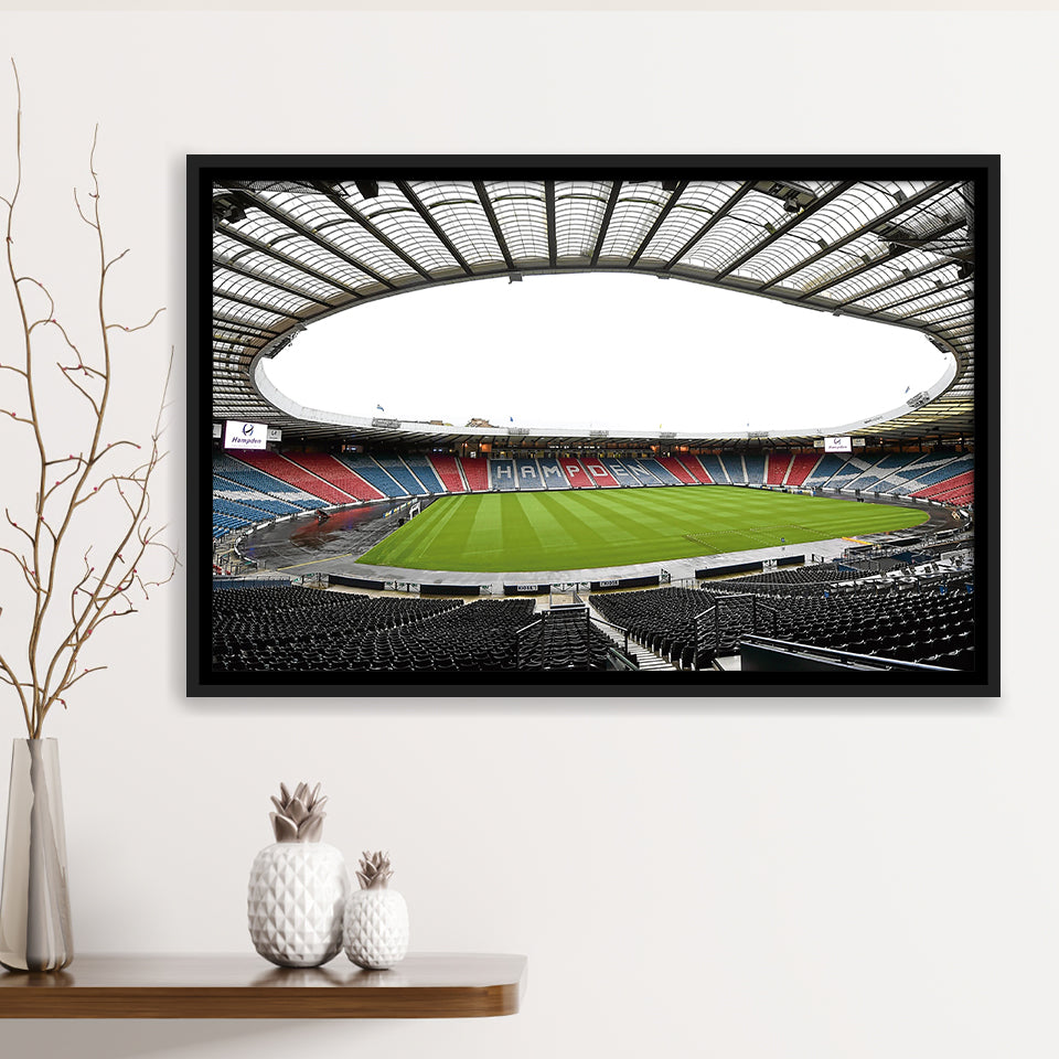 Empty Hampden Park, Stadium Canvas, Sport Art, Gift for him, Framed Canvas Prints Wall Art Decor, Framed Picture