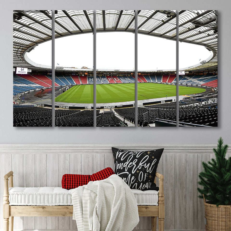 Empty Hampden Park, Stadium Canvas, Sport Art, Gift for him, Multi Panels B, Canvas Prints Wall Art Decor