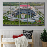 Empty Kauffman Stadium, Stadium Canvas, Sport Art, Gift for him, Multi Panels B, Canvas Prints Wall Art Decor