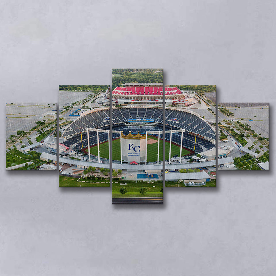 Empty Kauffman Stadium, Stadium Canvas, Sport Art, Large Canvas, Multi Panels, Canvas Prints Wall Art Decor