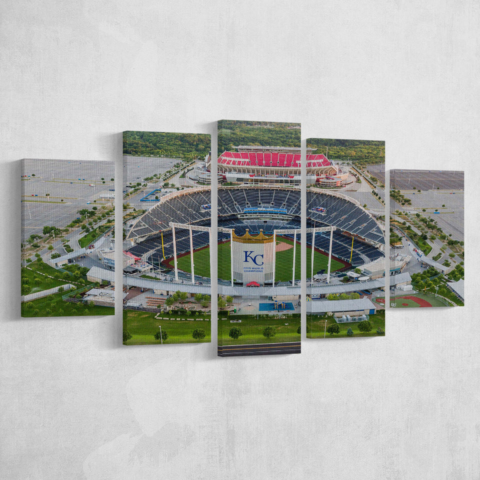 Empty Kauffman Stadium, Stadium Canvas, Sport Art, Large Canvas, Multi Panels, Canvas Prints Wall Art Decor