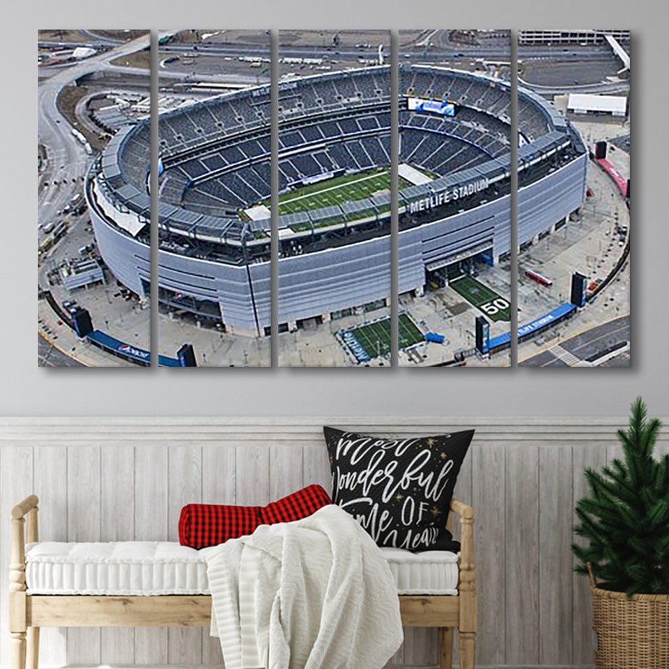 Empty MetLife Stadium, Stadium Canvas, Sport Art, Gift for him, Multi Panels B, Canvas Prints Wall Art Decor