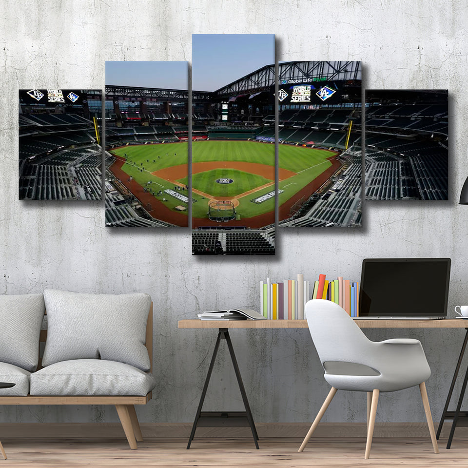 Empty Stadium at Globe Life Field, Stadium Canvas, Sport Art, Large Canvas, Multi Panels, Canvas Prints Wall Art Decor