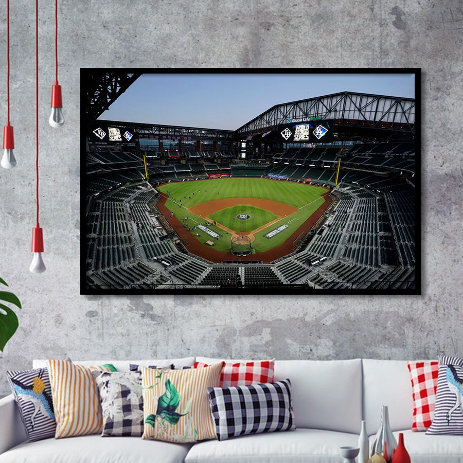 Empty Stadium at Globe Life Field, Stadium Canvas, Sport Art, Gift for him, Framed Art Prints Wall Art Decor, Framed Picture